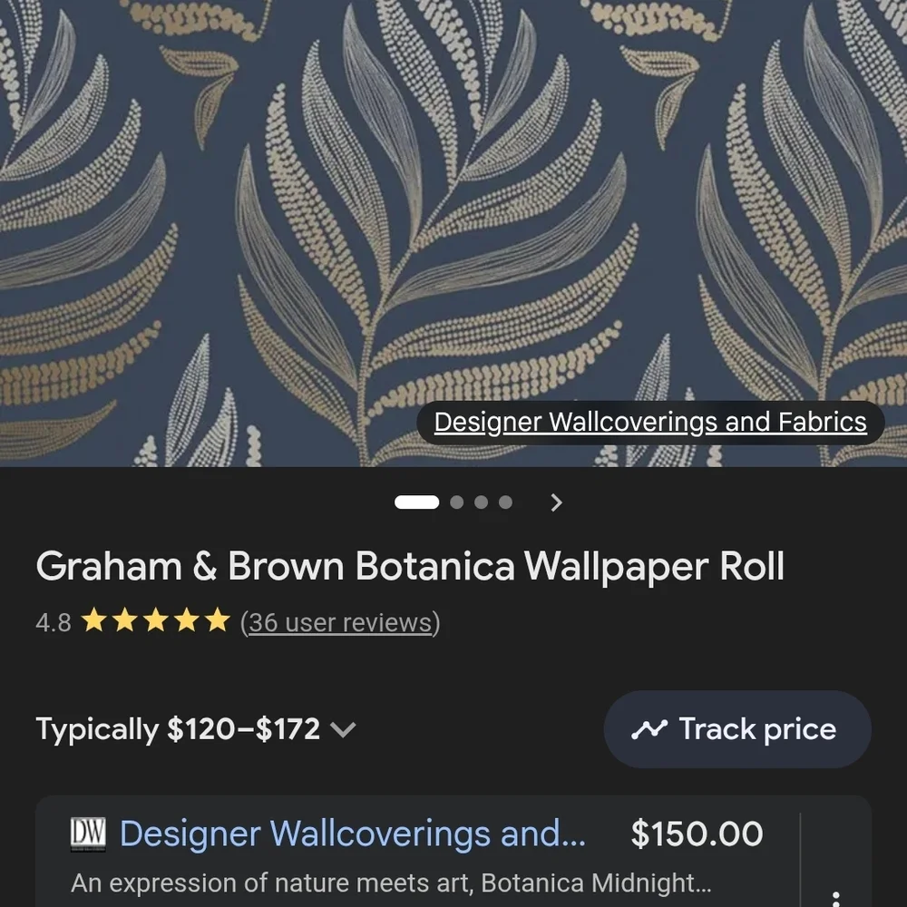 ⭐NWT Graham And Brown Superfresco Botanica Wallpaper